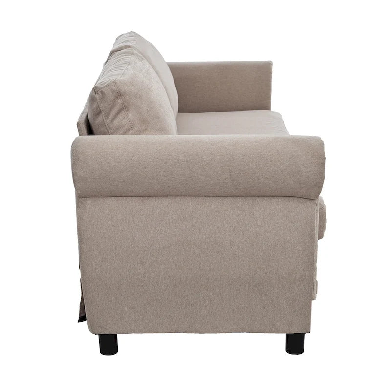 80.7" Pull-Out Sleeper Sofa Bed with Foam Mattress