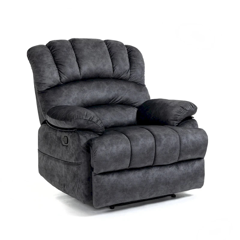 Oversized Manual Recliner Chair with Side Lever and Adjustable Backrest