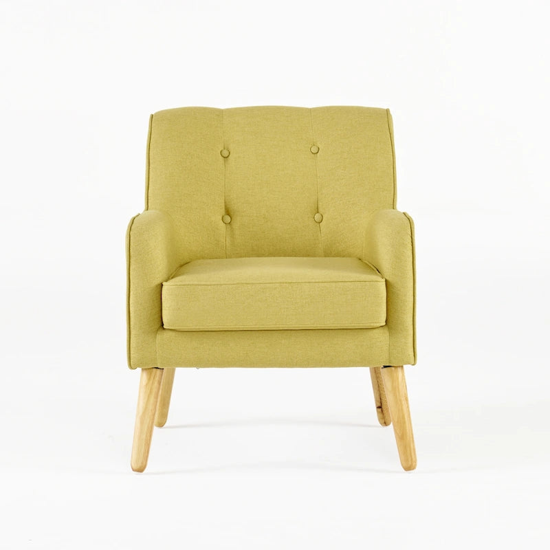 Modern Upholstered Button Tufted Accent Chair with Iron Hairpin Legs