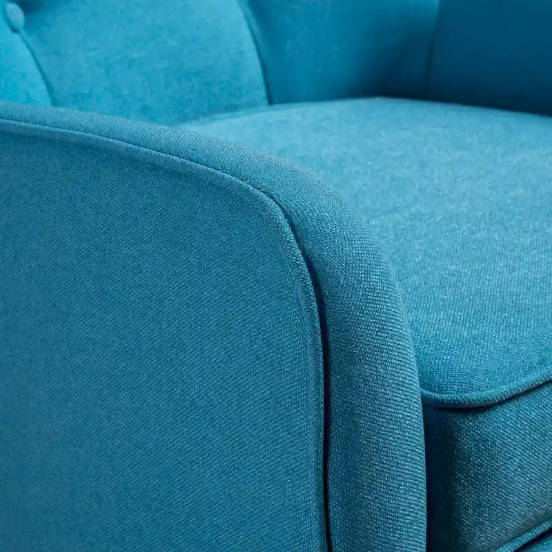 Modern Upholstered Button Tufted Accent Chair with Iron Hairpin Legs