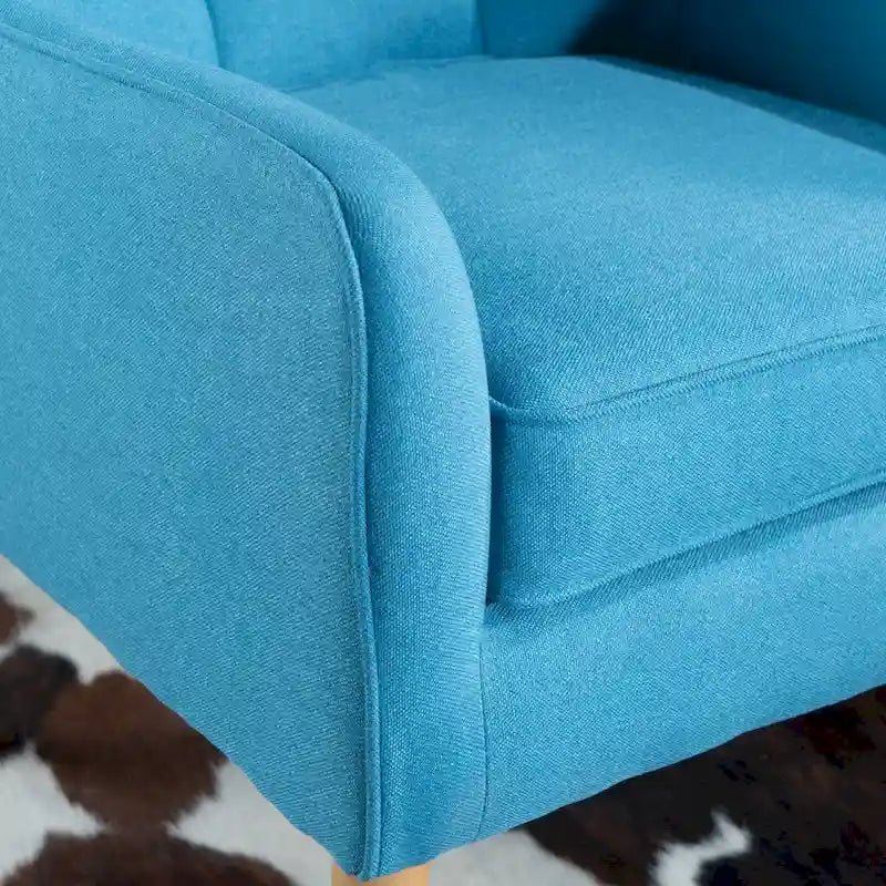 Modern Upholstered Button Tufted Accent Chair with Iron Hairpin Legs