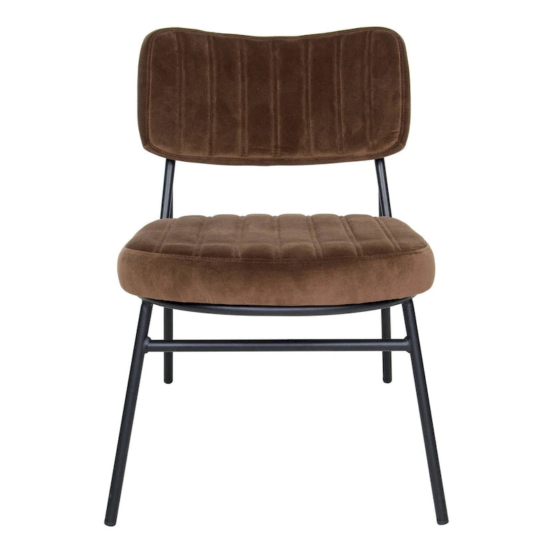 Set of 2 Velvet Accent Chairs with Metal Legs