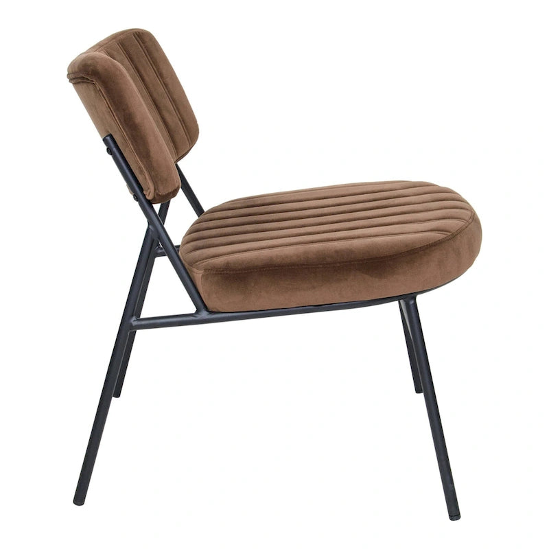 Set of 2 Velvet Accent Chairs with Metal Legs