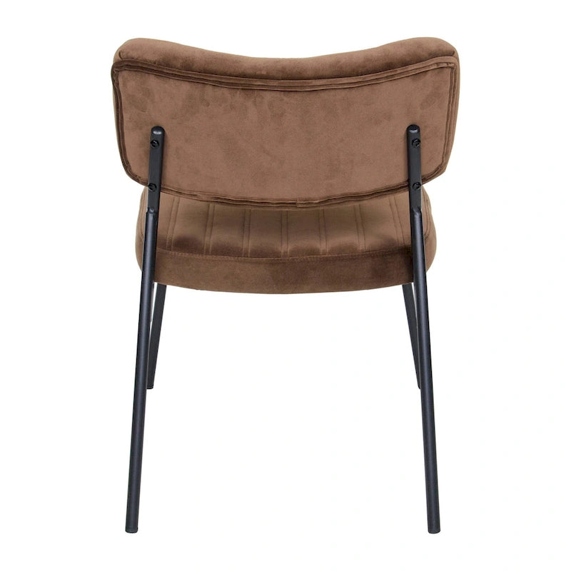 Set of 2 Velvet Accent Chairs with Metal Legs