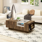DH BASIC Modern Light Hickory 47-inch Two-tone 3-shelf Coffee Table by Denhour