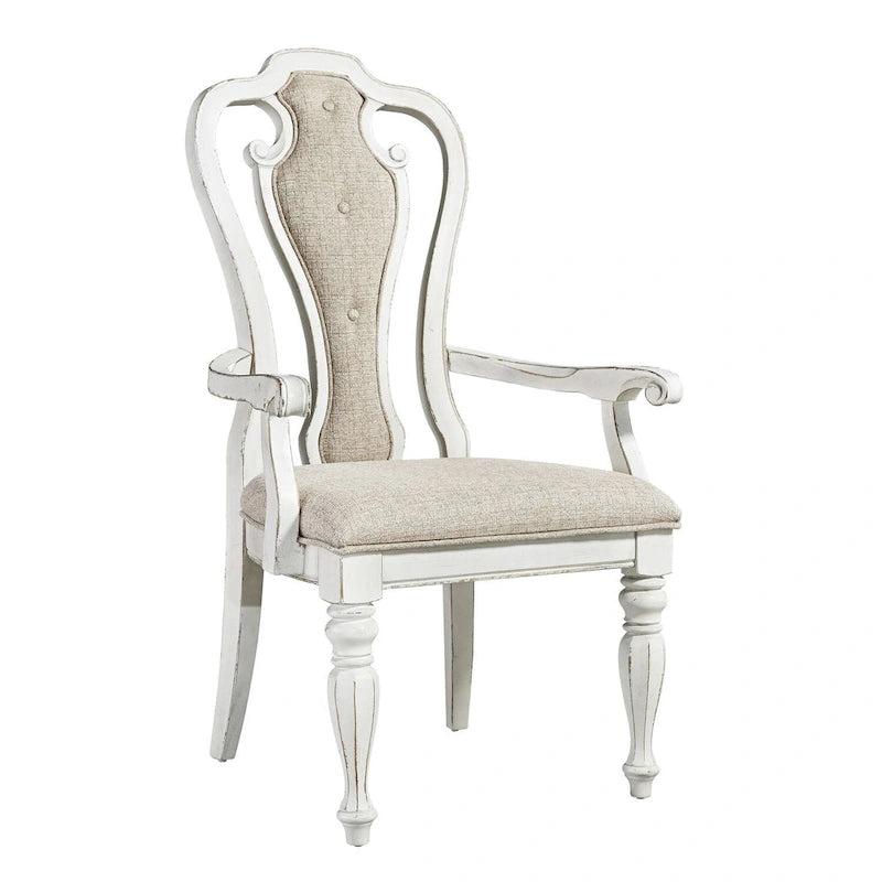 Splat Back Upholstered Arm Chair (Set of 2)