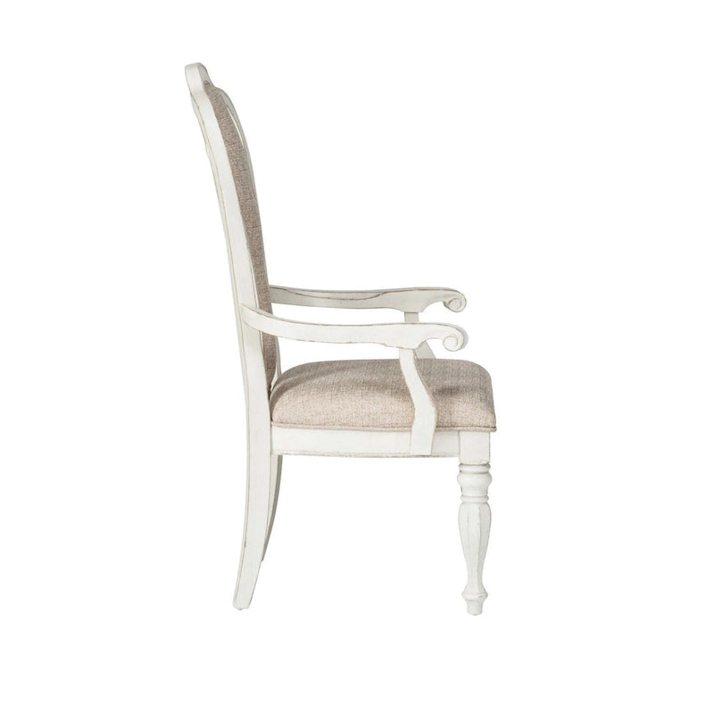 Splat Back Upholstered Arm Chair (Set of 2)