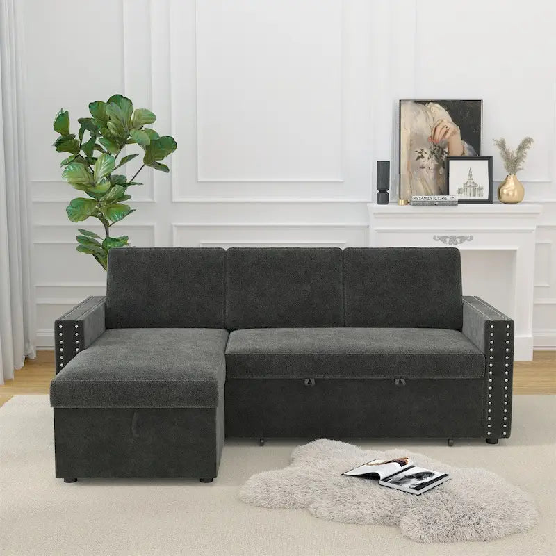 3-Seat Sleeper Sofa with Storage Chaise