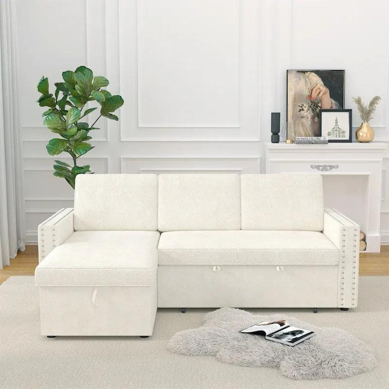 3-Seat Sleeper Sofa with Storage Chaise