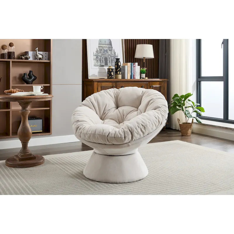 Sillón de barrilete giratorio 360° de gran tamaño para sala de estar y dormitorio
