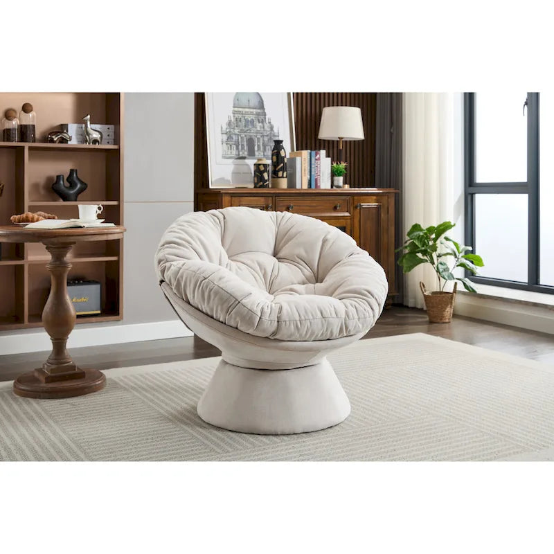 Sillón de barrilete giratorio 360° de gran tamaño para sala de estar y dormitorio