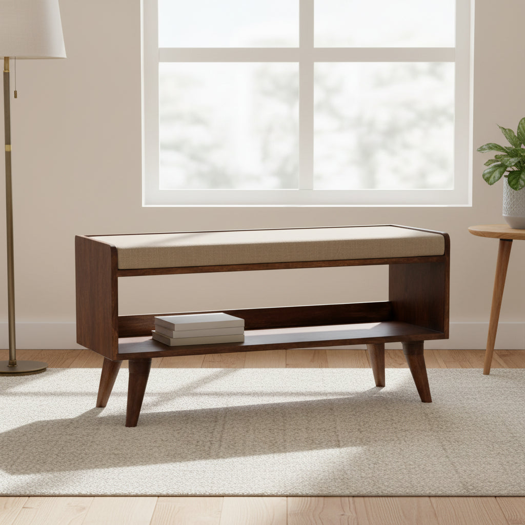 Mud Linen Nordic Storage Bench