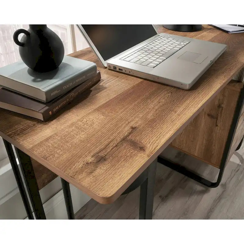 Escritorio de oficina de un solo pedestal con cajón para archivos – Roble grabadofont: 15px/1.5rem "Inter var", Inter, sans-serif; white-space: pre-wrap;">